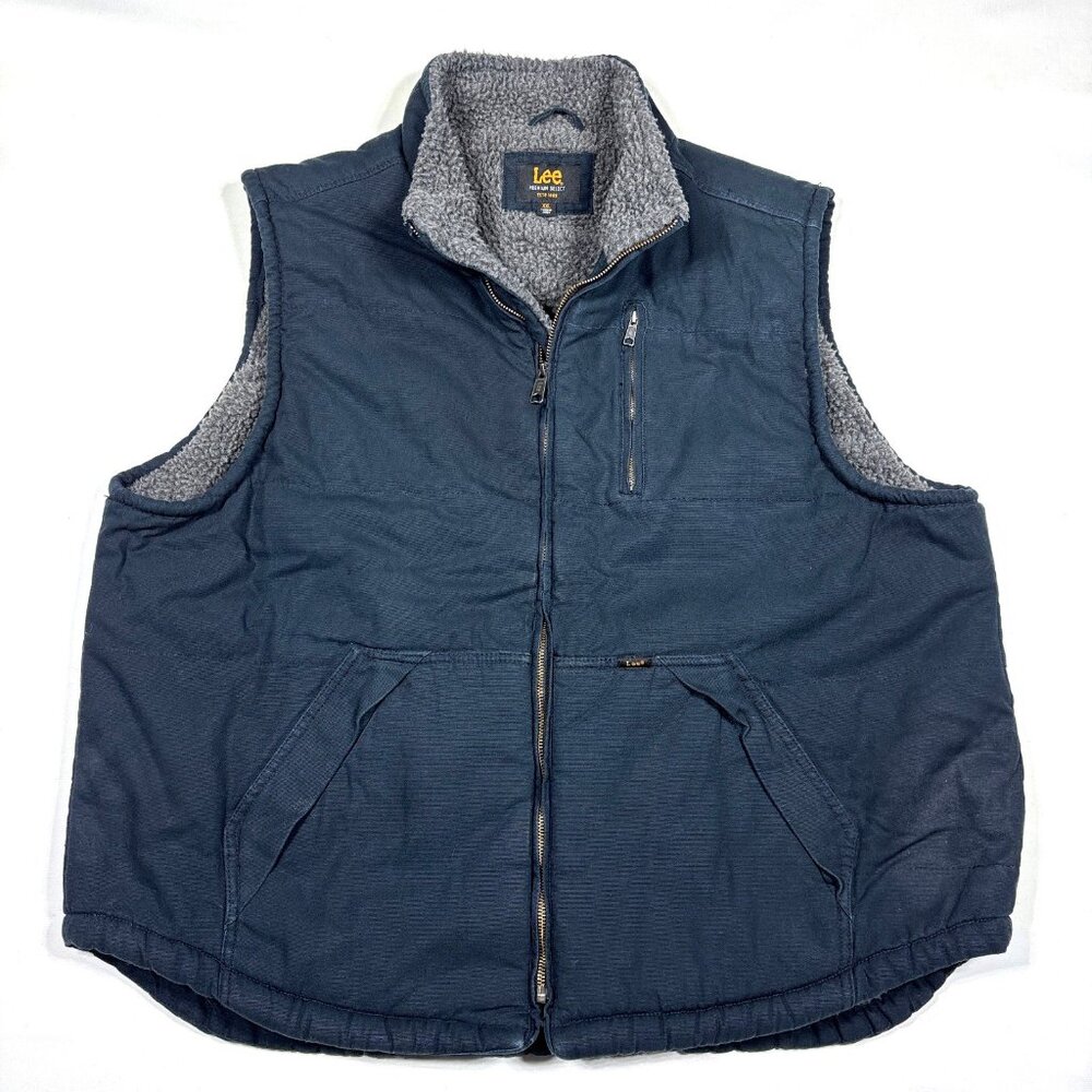 Lee Premium Select Black Canvas Sherpa-Lined Vest… - image 1